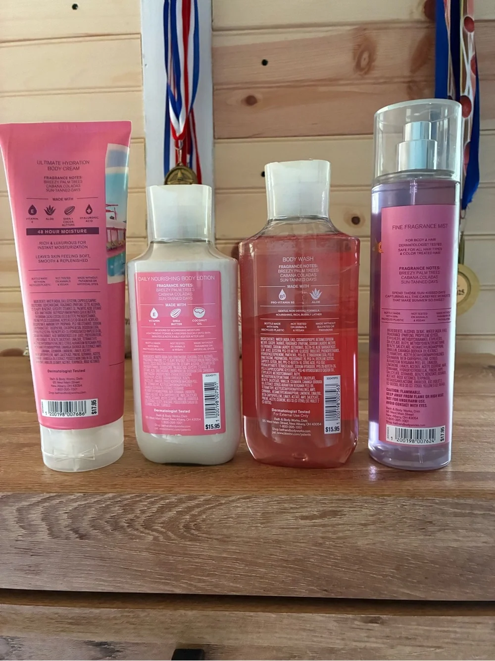 Bath & Body Works Meet Me in Miami Pink Body Care Set 4 Pc